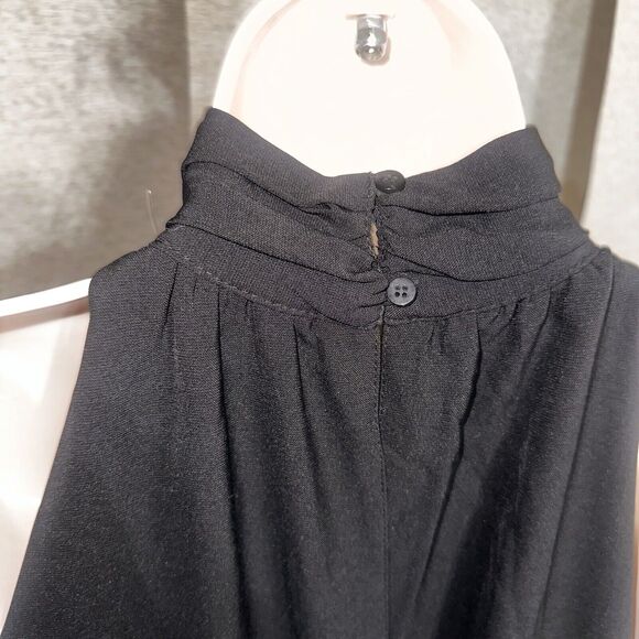 NEW MAX STUDIO Womens Black Halter Sleeveless V Neck Tunic Jumpsuit Sz Large NWT - Picture 10 of 12